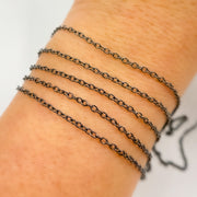 Shop Black Rhodium Sterling Silver Smooth Oval Link Chain
